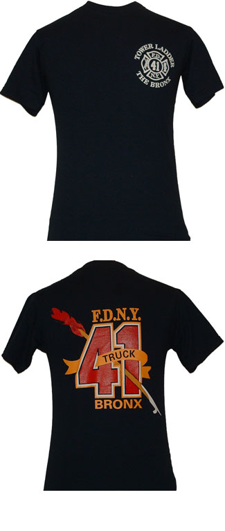 FDNY Truck 41 Tower Ladder "The Bronx" Tee - FDNY Truck 41 tower ladder tee shirt the bronx