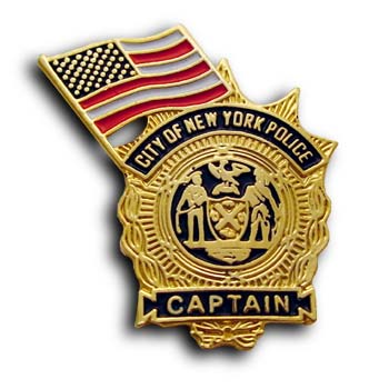 NYC Captain's 9-11 Memorial police Pin - new york's police Captain Flag Lapel Pin