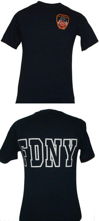 FDNY Patch Printed On Left Chest And FDNY Open Letters On Back Of The Tee - FDNY Very Popular Worn BY The FDNY
