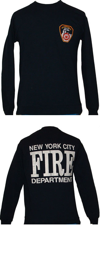 FDNY Sweatshirt with patch Printed on Left Chest And New York City Fire Depatment Printed on the back - FDNY Patch screen printed on left chest and New York City Fire Department on Back