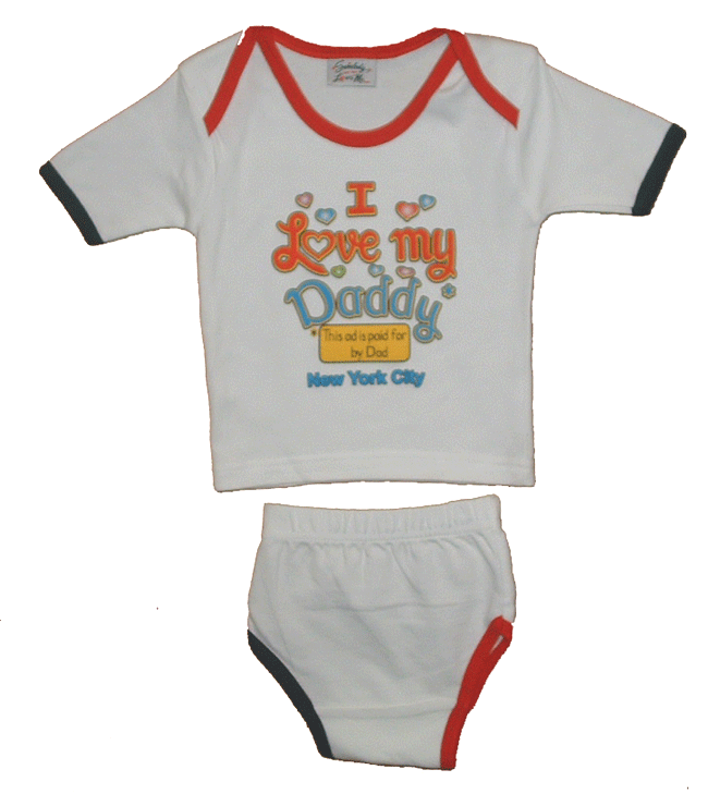 My Daddy loves me NYC set - This adorable tee is perfect for lounging around. Comes with matching underpants