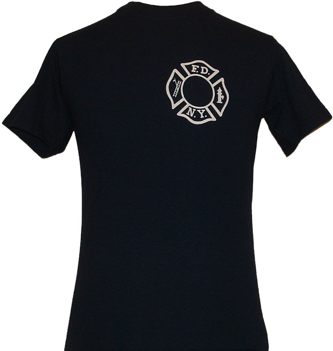 FDNY Maltese T-shirt With FDNY Open Letters on Back of The Tee - FDNY maltese cr...