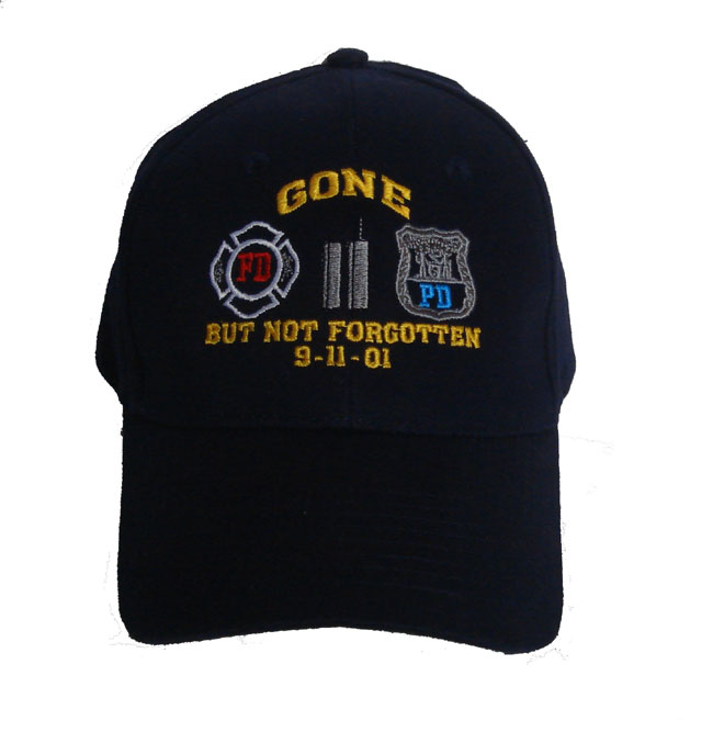 Gone But Not Forgotten PD/FD 9/11 Cap - FD / PD Commerative Adult Baseball Cap. ...