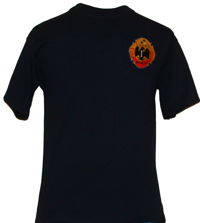 FDNY Squad Co. 1 Brooklyn Tee Shirt - Embroidered design on left chest screenpri...