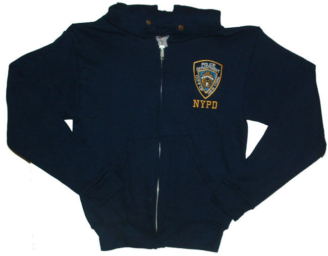 NYPD Zipper hooded embroidered Childrens sweatshirt - Embroidered Childrens Clas...