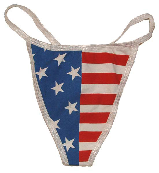 American Flag - Patriotic Panty THONG - 