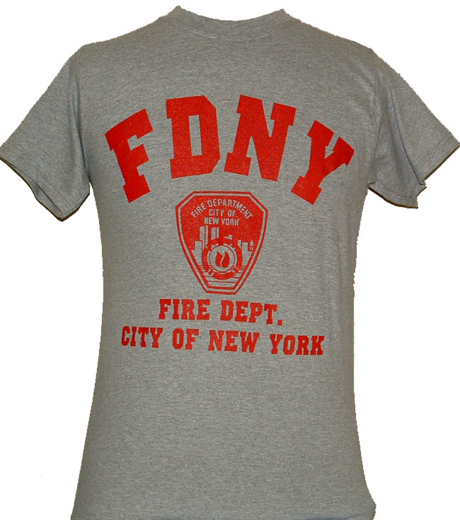 FDNY gym tee shirt - FDNY and emblem screen printed