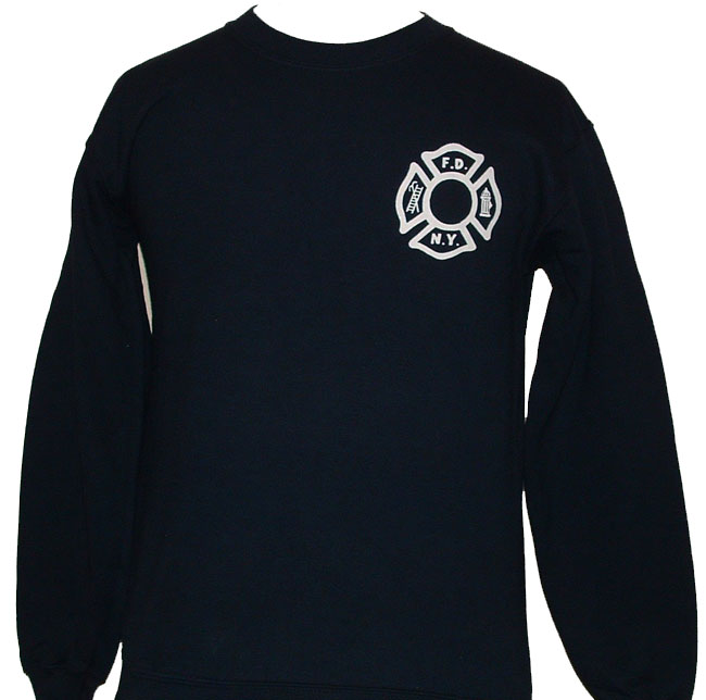 FDNY Maltese Sweatshirt with FDNY Open Letters On The Back Of The Tee - FDNY Mal...
