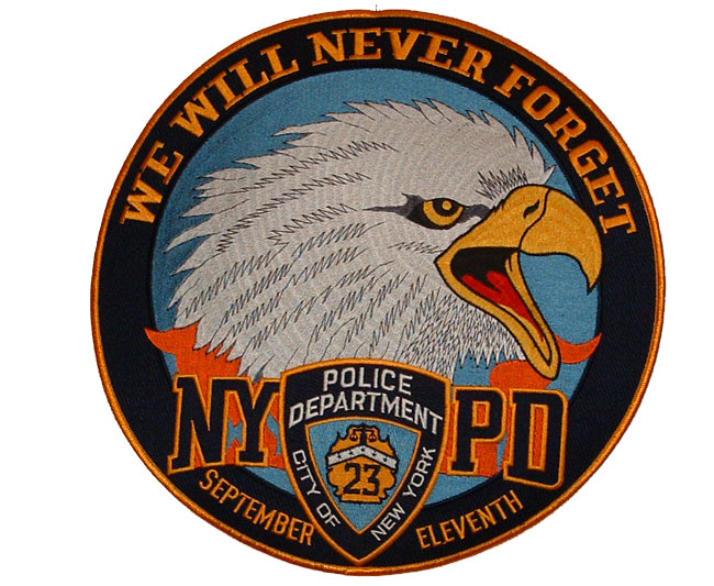 We Will never Forget patch - Embroidered patch. measures appx. 12 x 12