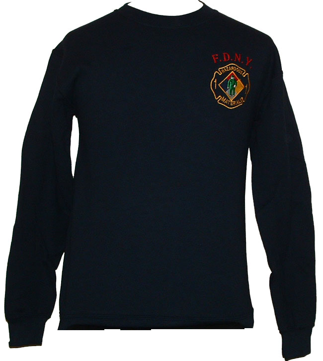 FDNY Hazardous Material Sweatshirt - FDNY Haz Mat embroidered on front, with scr...