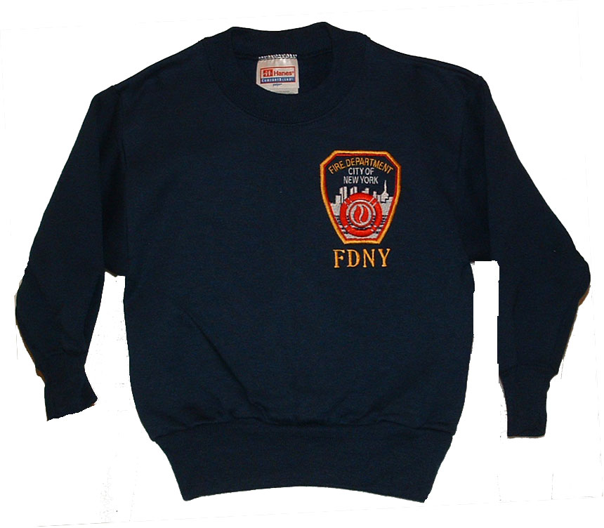 FDNY embroidered children's sweat - FDNY embroidered patch on left chest. &n...