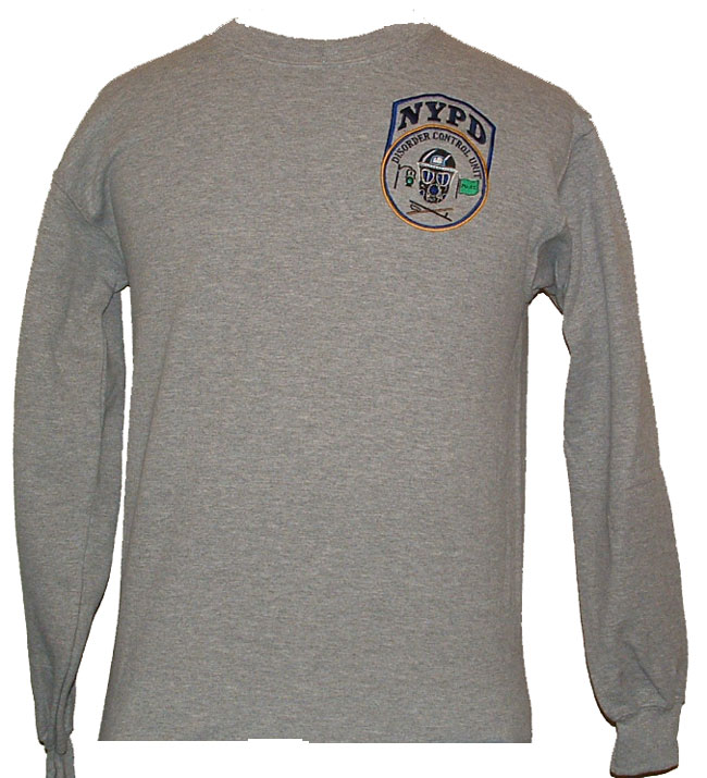 NYPD Disorder Control Unit Sweat Shirt - Disorder control Unit embroidered on le...