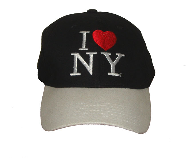 I Love NY two tone cap - One size fits all. Adjustable velcro in back with I ...