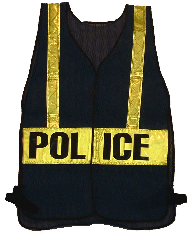 Police Reflector vest - mesh vest with "POLICE" on the reflector in fron...
