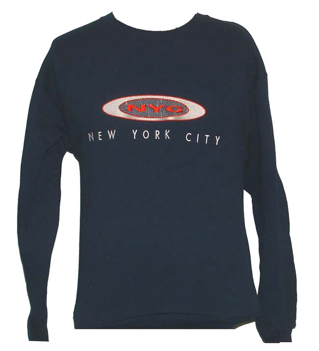 New York City EMBROIDERD sweatshirt - our exclusive design of New York City lett...