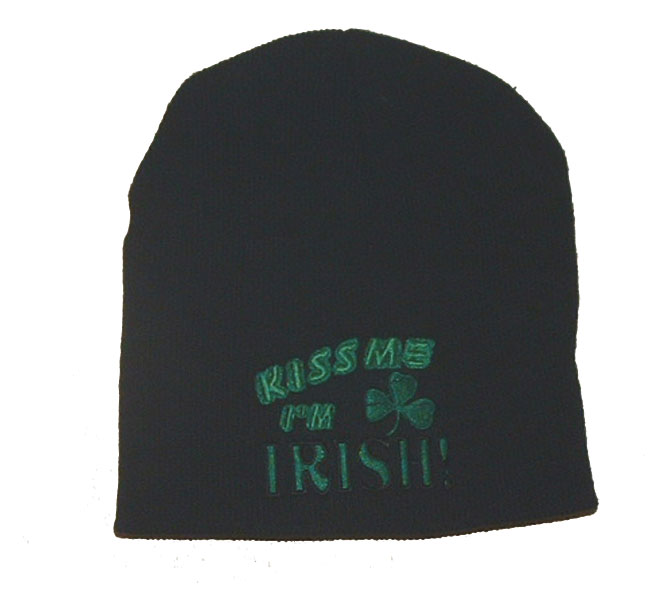 St. Patrick's Kiss Me I'm Irish ski hat - Kiss Me I'm Irish embroide...