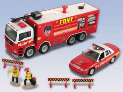 FDNY fire truck and fire chief car - 