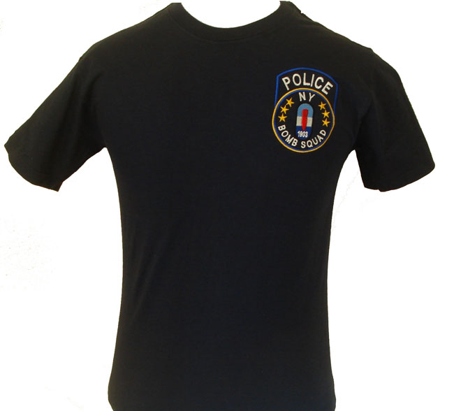 New York Police Bomb squad t-shirt - New York Police Bomb squad emblem embroider...
