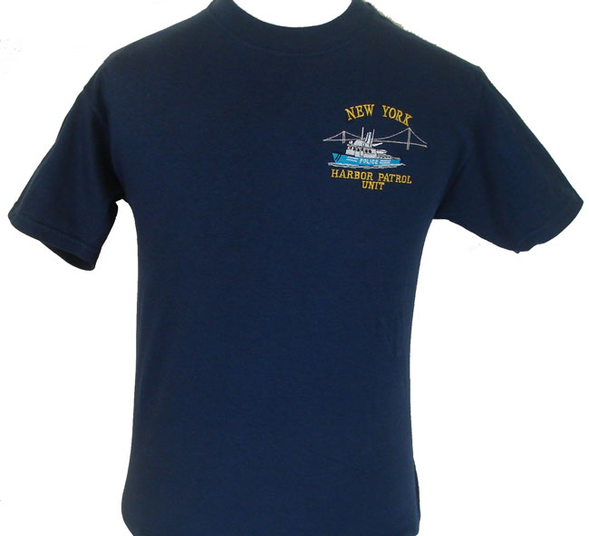 New York Police Harbor Patrol t-shirt - New York Police Harbor boat embroidered ...
