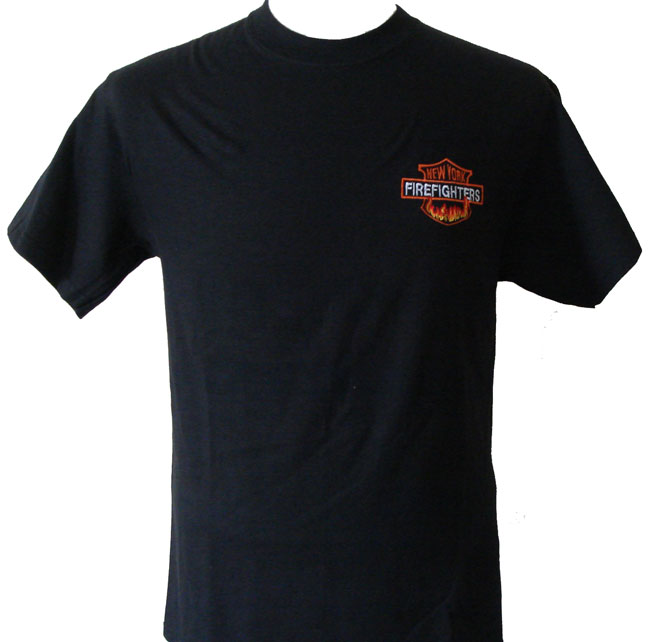 New York's  Firefighters t-shirt - New York Firefighters blazing in flames e...