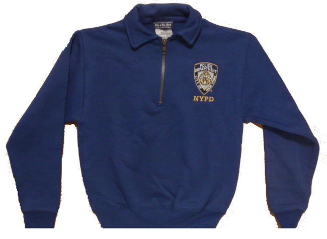 NYPD childrens cadet sweatshirt - NYPD Patch embroidered on left chest.