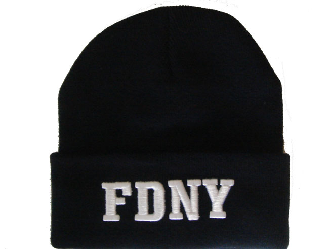 FDNY Ski Cap - Knit pull on ski cap with raised FDNY embroidered letters