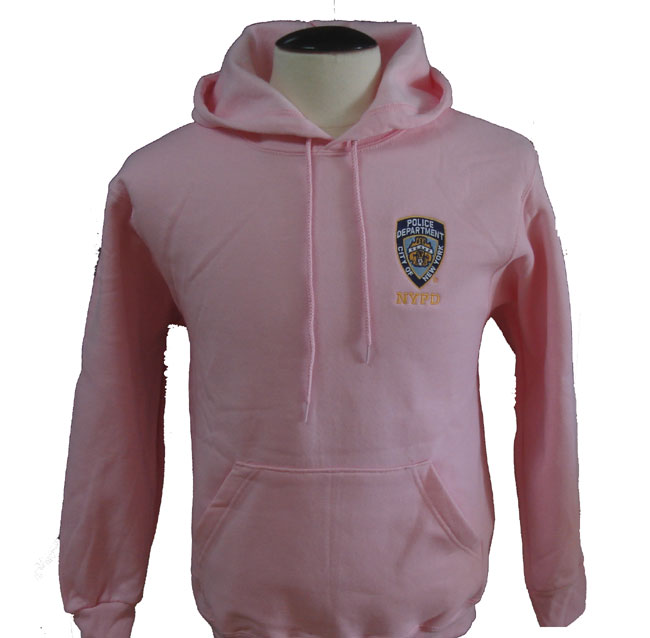 NYPD Ladies Hooded sweatshirt - Pink hooded sweatshirt with NYPD patch embroider...