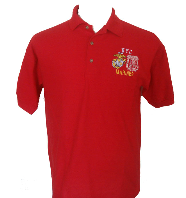 NYC Police Marines Golf shirt - NYC Marines and Police emblem embroidered on lef...