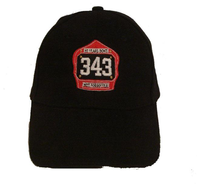 10 Years gone "343"Fire Mens Helmet cap Gone But Not Forgotten - Commemo...