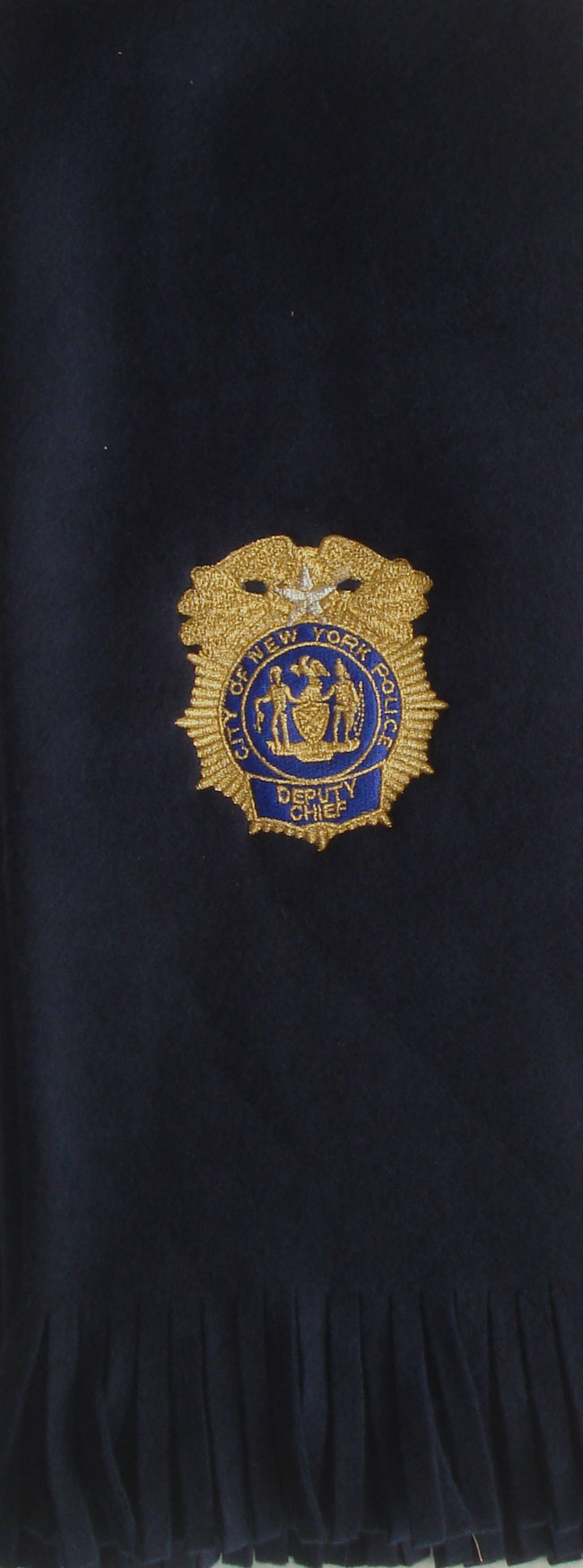NYC Police Deputy chief scarf - Navy Polar Fleece scarf with NYC Deputy Chief sh...