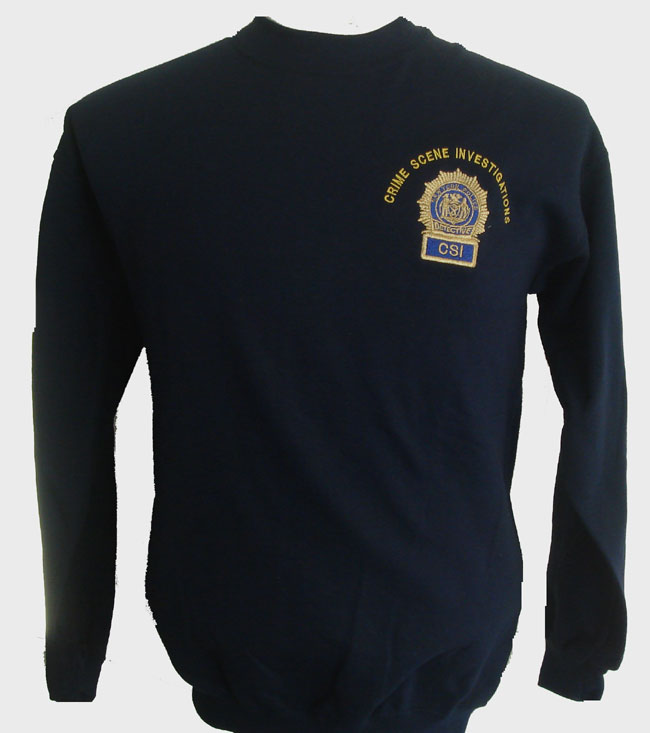 New York Police CSI sweatshirt - NY Police CSI embroidered shield on left chest ...