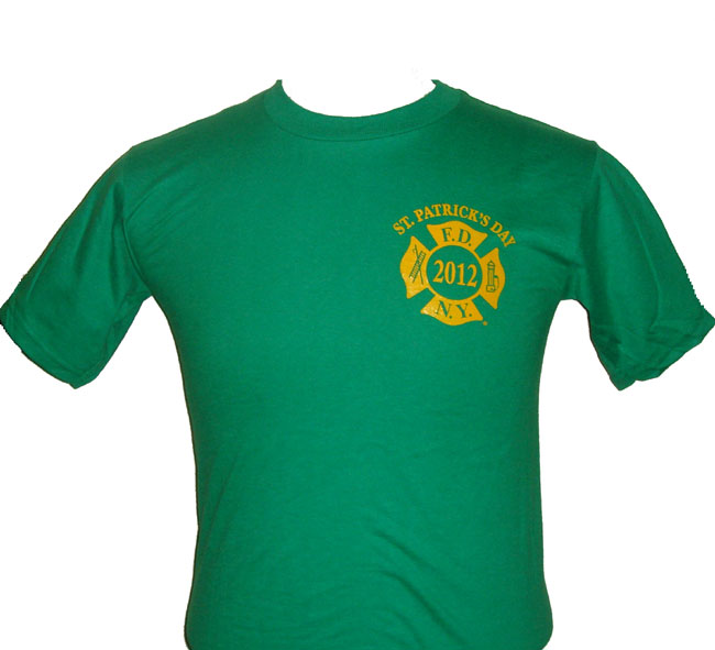 FDNY St. Patricks 2012 Irish T-shirt - FDNY symbol on the left chest. Printed ba...