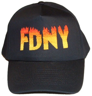 FDNY Adult Baseball Cap -- Flames With Orange Initials -  Famous cap that the NY Mets players wore after 9-11. 