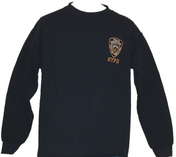 NYPD  Embroidered  patch  Adult Sweatshirt - With an embroidered NYPD patch on the left breast, this crew neck sweatshirt is both warm and attractive.