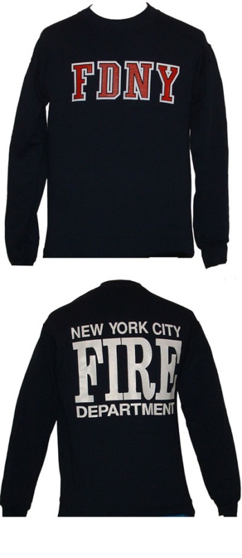 FDNY Sweatshirt with FDNY Across The Chest and New York City Fire Department On The Back - Screen Printed Fleece Sweatshirt. Front Design: FDNY.  Back Design: New York City Fire department 