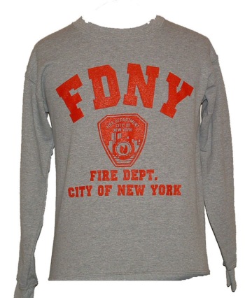 FDNY gym Sweatshirt - Heather gray sweatshirt features the official New York Fire Department logo. 