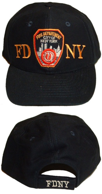 FDNY Embroidered SHIELD Cap - FDNY embroidered on this top-quality cap with cloth/velco adjustible backing.