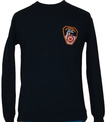 FDNY Official Patch Embroidered Sweatshirt - fdny sweatshirt with embroiderd patch on left chest.