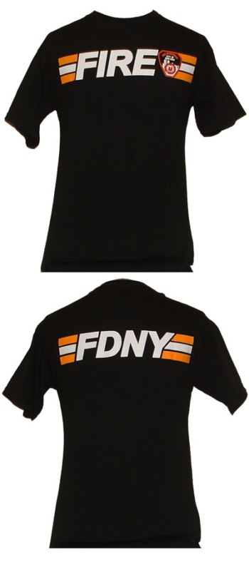 FDNY Fire Stripe  T-Shirt - fdny fire stripe tee shirt front and back design.
