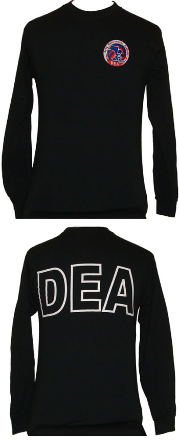 Drug Enforcement Agency (DEA) Long Sleeve Tee Shirt  -- Embroidered Patch - 
