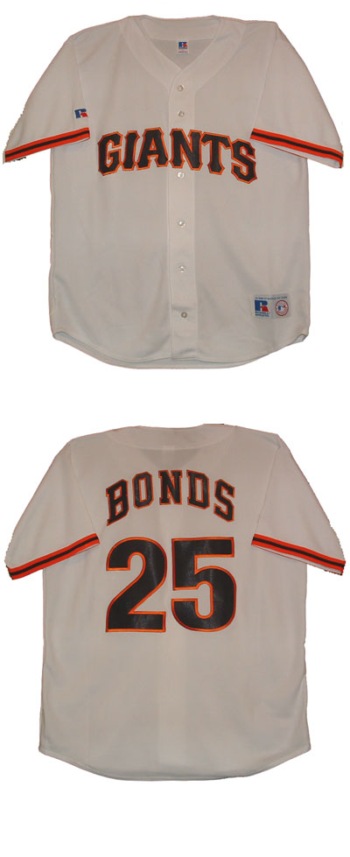 San Francisco Giants AUTHENTIC Home Jersey - Bond's name and number "25" on back of jersey