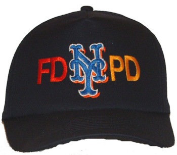 FD PD NEW YORK  Emboidered Baseball Cap - This quality black FD-PD new york cap features the world famous NY  insignia embroidered in their team colors between the FD and PD