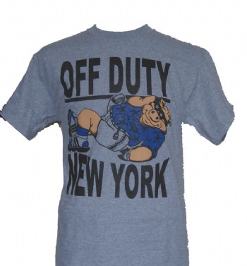 New york police Off-Duty  TEE SHIRT - This cartoon depicts the phrase "I'm Off Duty"