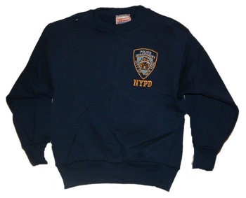 NYPD Children's embroidered patch sweat - This crewneck features the official NYPD patch, embroidered, on left chest