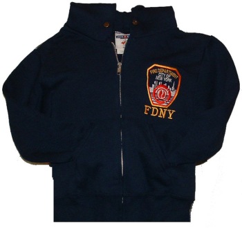 FDNY Zipper Hooded  children Sweatshirts - FDNY embroidered on left chest.  Sweatshirt is hooded, and has front pockets
