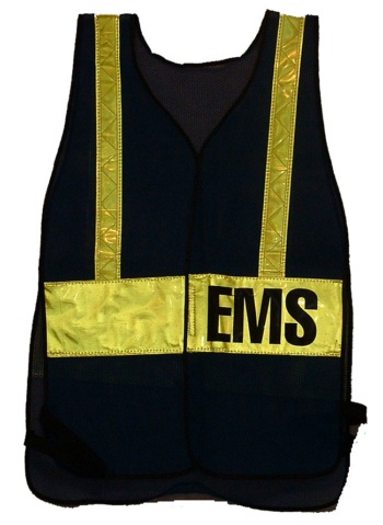 EMS reflector vest - Mesh over-vest with EMS on a reflector  in the front and back