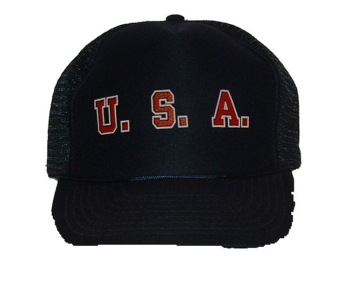 USA cap - U.S.A. trucker cap. Mesh sides, adjustable
