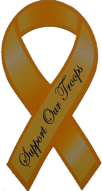 Support our troops ribbon - Show your patriotic support for the troops with this ribbon that is on vehicles everywhere!