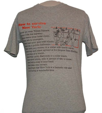 I  SURVIVE AND LOVE NEW YORK TEE SHIRT - THE POPULAR NY TEE SHIRT AROUND. TELLS YOU JUST HOW TO ENJOY NEW YORK CITY