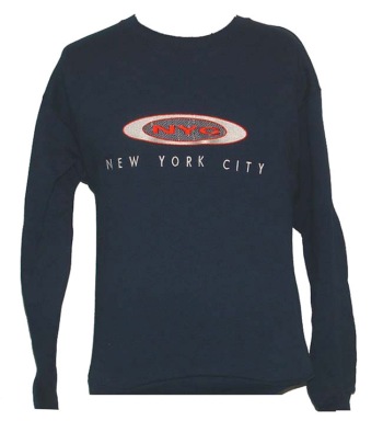 New York City EMBROIDERD sweatshirt - our exclusive design of New York City lettering on this sweatshirt
